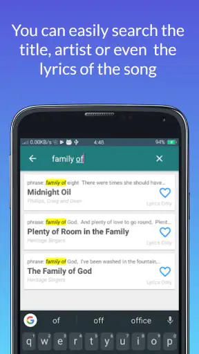 SDA Lyrics: christian song screenshot
