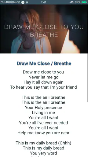 SDA Lyrics: christian song screenshot