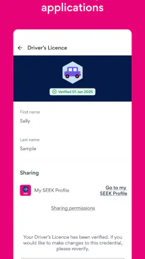 SEEK Pass screenshot