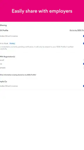 SEEK Pass screenshot