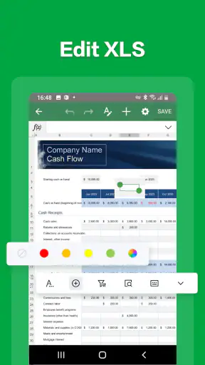Spreadsheet Editor:excel,word screenshot