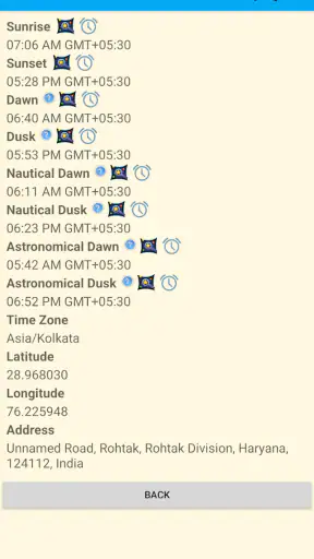 Sunrise Sunset Calculator screenshot