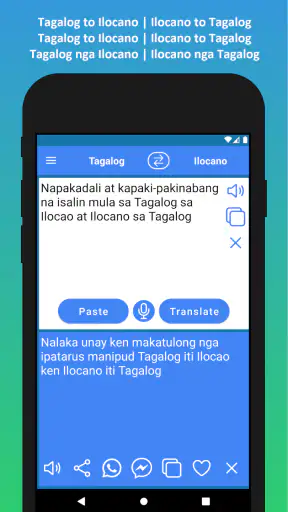 Tagalog to Ilocano Translation screenshot
