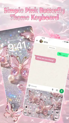 Tema ng Simple Pink Butterfly screenshot