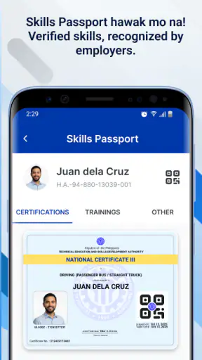 TESDA Skills Passport screenshot