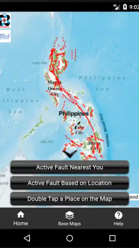 The PHIVOLCS FaultFinder screenshot