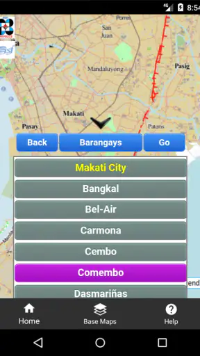 The PHIVOLCS FaultFinder screenshot