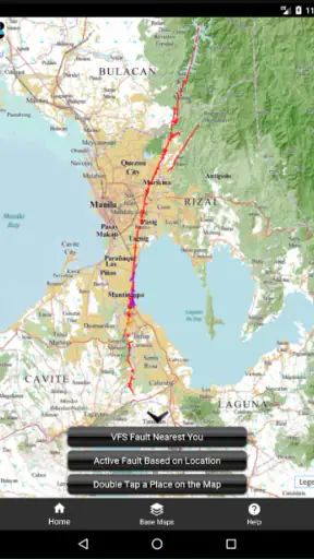 The PHIVOLCS FaultFinder screenshot