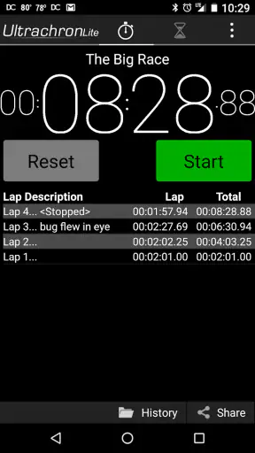 Ultrachron Stopwatch Lite screenshot