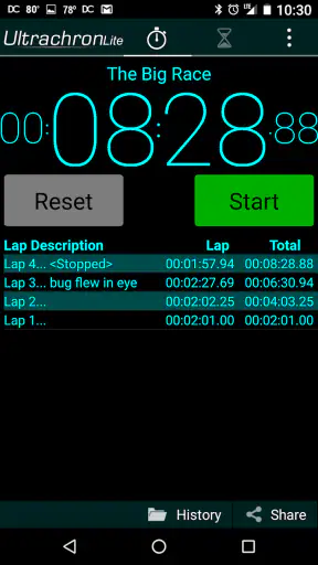 Ultrachron Stopwatch Lite screenshot