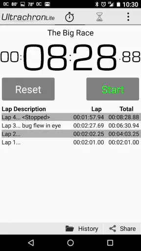 Ultrachron Stopwatch Lite screenshot