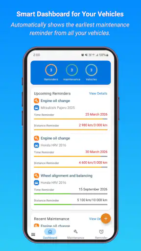 Vehicle Maintenance Log screenshot