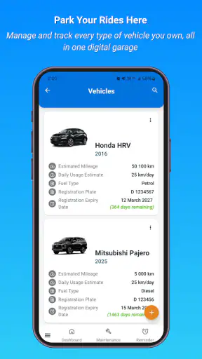 Vehicle Maintenance Log screenshot