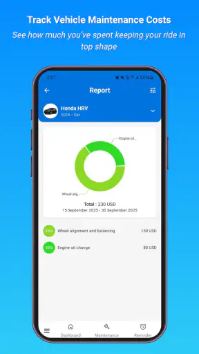 Vehicle Maintenance Log screenshot