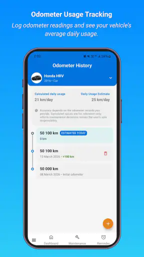 Vehicle Maintenance Log screenshot