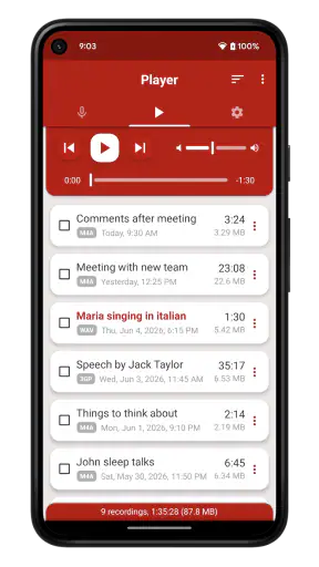 Voice recorder screenshot