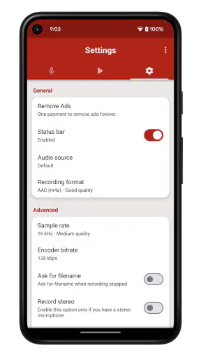 Voice recorder screenshot