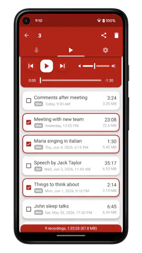 Voice recorder screenshot