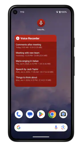Voice recorder screenshot