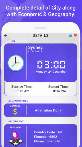 World Clock: All Country Time screenshot