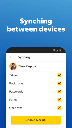 Yandex Browser with Protect screenshot