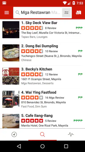 Yelp screenshot