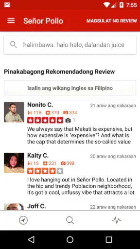 Yelp screenshot