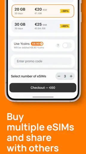 Yesim: eSIM & Mobile Data screenshot