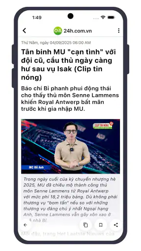 24h: Bóng đá, Tin tức screenshot