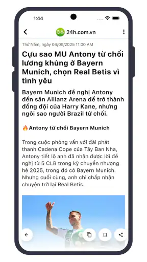 24h: Bóng đá, Tin tức screenshot