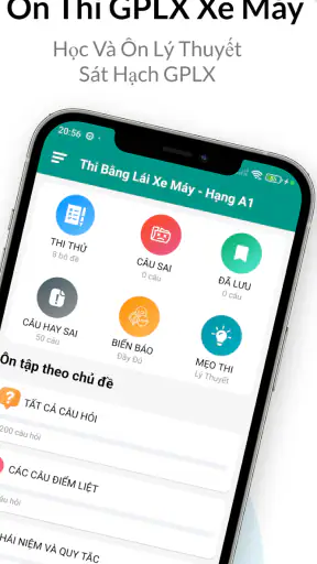 250 Câu Ôn Thi GPLX Xe Máy A1 screenshot