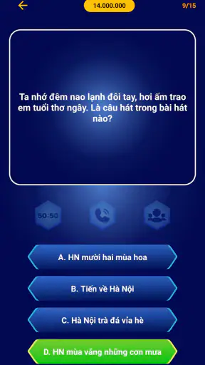 Ai là triệu phú: Đọc câu hỏi screenshot