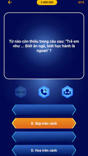 Ai là triệu phú: Đọc câu hỏi screenshot