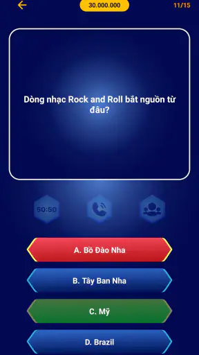 Ai là triệu phú: Đọc câu hỏi screenshot