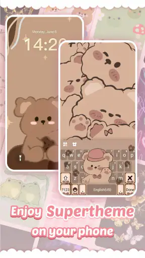 Bàn phím Pink Cute Hippo screenshot