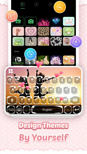 Bàn phím Pink Cute Hippo screenshot