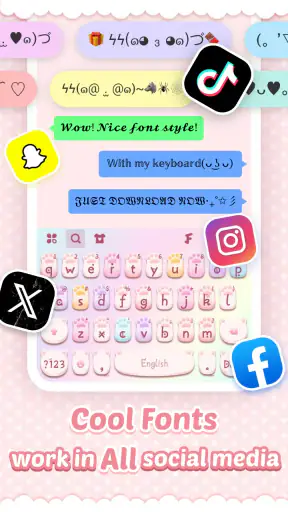 Bàn phím Pink Cute Hippo screenshot