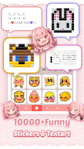 Bàn phím Pink Cute Hippo screenshot