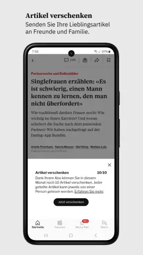 Basler Zeitung Nachrichten screenshot