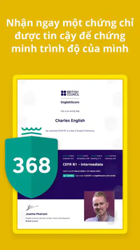 British Council EnglishScore screenshot