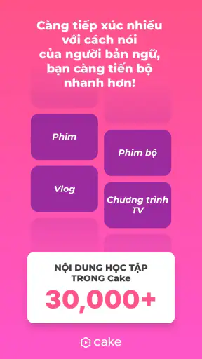 Cake - Học Tiếng Anh & Hàn screenshot