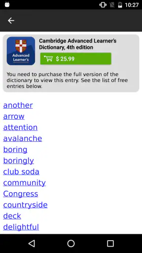 Cambridge English Dictionary screenshot