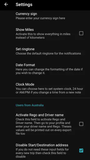 Car logbook App screenshot
