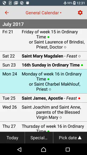Catholic Calendar: Universalis screenshot