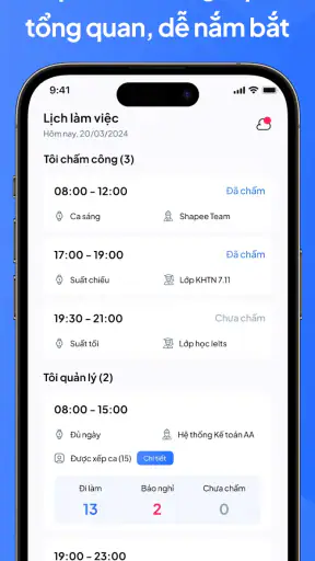 Chấm công, Bảng công và Lương screenshot