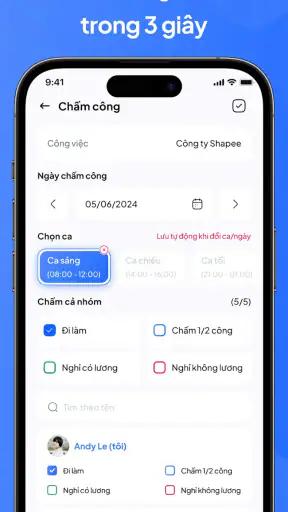 Chấm công, Bảng công và Lương screenshot