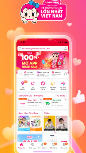 Con Cưng - Tã Sữa Khuyến Mãi screenshot