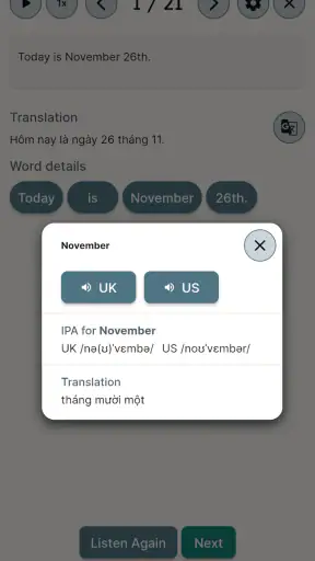 Daily Dictation - Tiếng Anh screenshot
