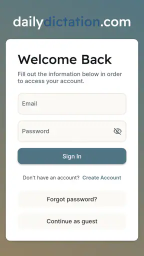 Daily Dictation - Tiếng Anh screenshot