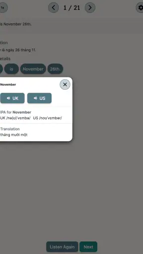 Daily Dictation - Tiếng Anh screenshot